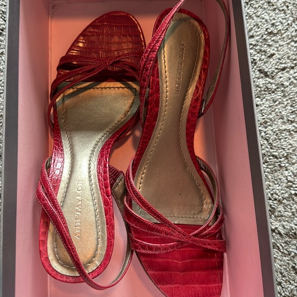 Ann Taylor Helene Berry Spice heel sandal - Picture 1 of 4